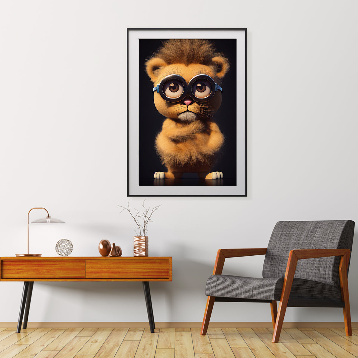 Cute Lion Posters Art Print Steampunk Style-Vertical Posters NOT FRAMED-CetArt-8″x10″ inches-CetArt