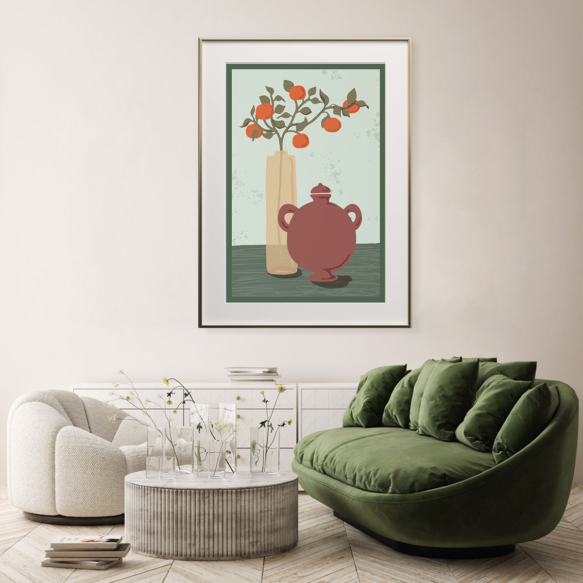 Branch of Oranges Still Life Poster Home Decor-Vertical Posters NOT FRAMED-CetArt-8″x10″ inches-CetArt