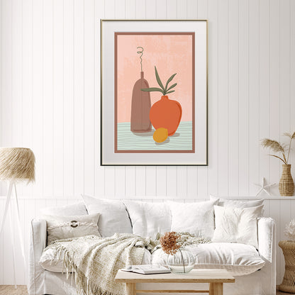 Still Life With Lemon And Plant Prints Wall Art-Vertical Posters NOT FRAMED-CetArt-8″x10″ inches-CetArt