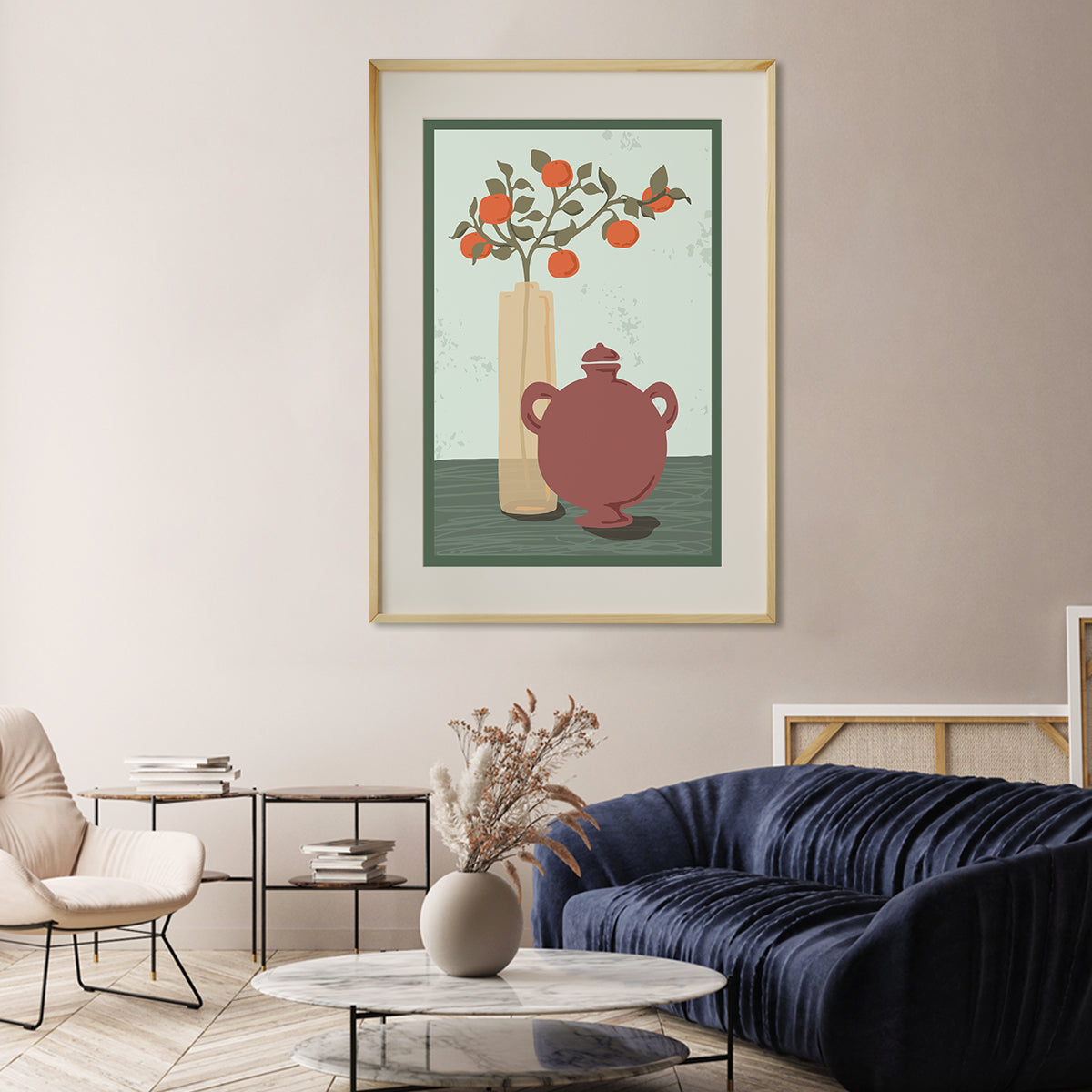 Branch of Oranges Still Life Poster Home Decor-Vertical Posters NOT FRAMED-CetArt-8″x10″ inches-CetArt