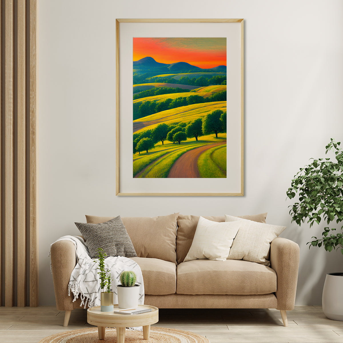 Green Fields Summer Landscape Posters Art Prints For Your Wall-Vertical Posters NOT FRAMED-CetArt-8″x10″ inches-CetArt