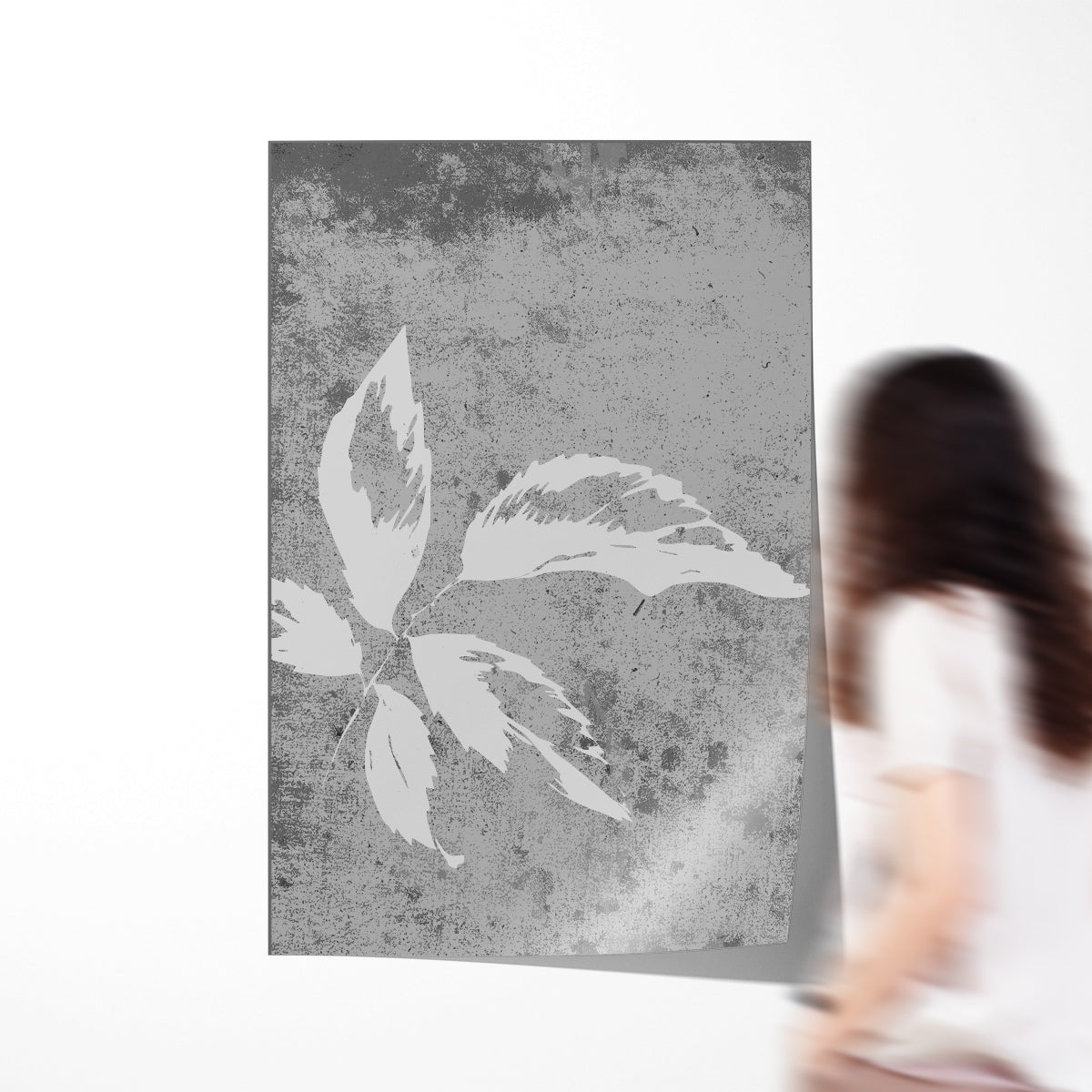 Vintage Gray Leaves Contemporary Art Poster-Vertical Posters NOT FRAMED-CetArt-8″x10″ inches-CetArt