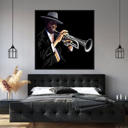 Trumpet Player Posters Prints-Square Posters NOT FRAMED-CetArt-8″x8″ inches-CetArt