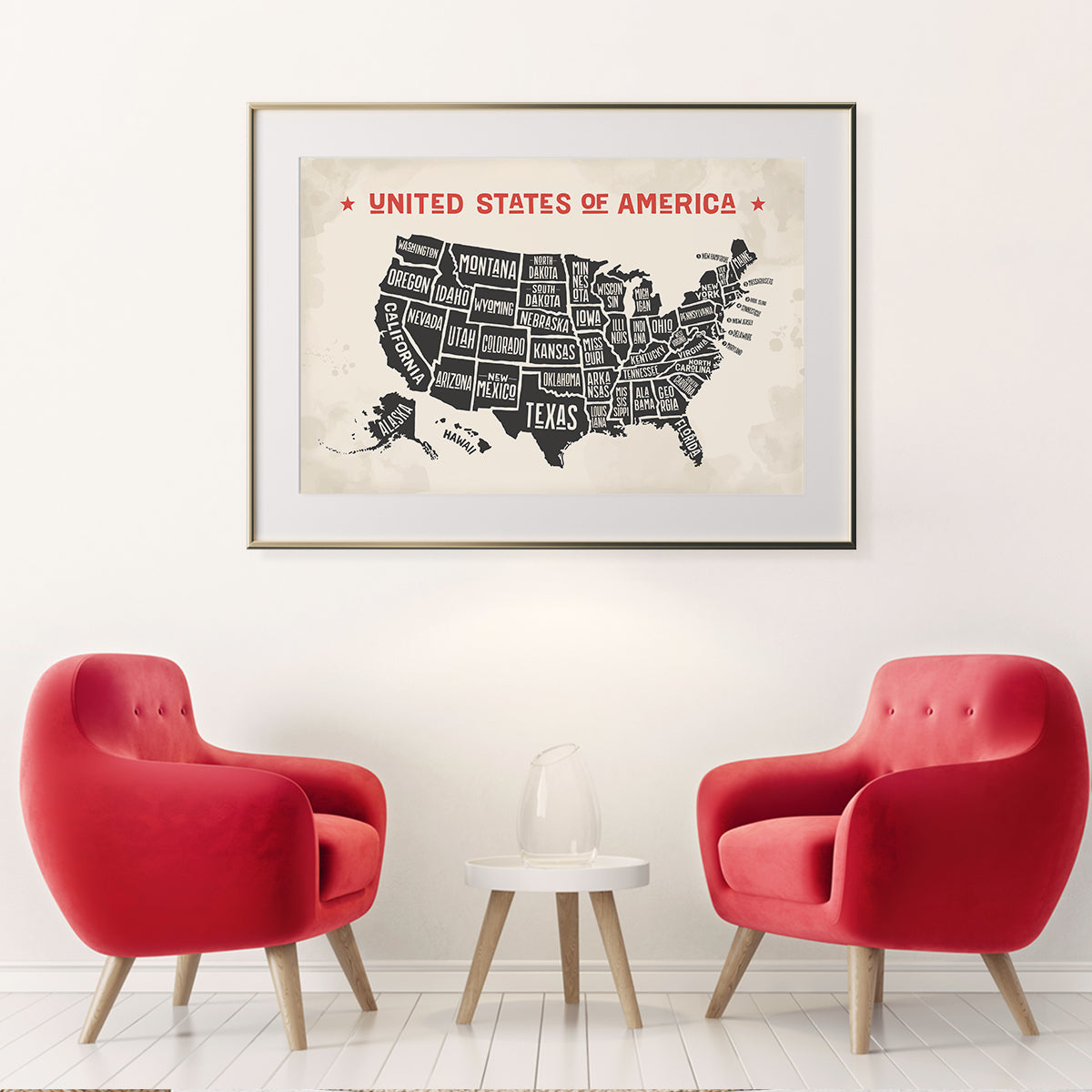 Map of United States of America Posters For Room-Horizontal Posters NOT FRAMED-CetArt-10″x8″ inches-CetArt