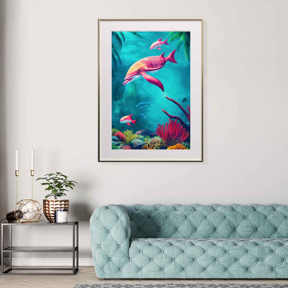 Underwater World with Dolphins Posters In Decor-Vertical Posters NOT FRAMED-CetArt-8″x10″ inches-CetArt