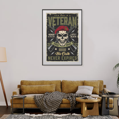 Vintage Skulls Veteran Posters And Wall Art Prints For Living Room-Vertical Posters NOT FRAMED-CetArt-8″x10″ inches-CetArt