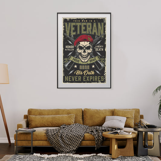 Vintage Skulls Veteran Posters And Wall Art Prints For Living Room-Vertical Posters NOT FRAMED-CetArt-8″x10″ inches-CetArt