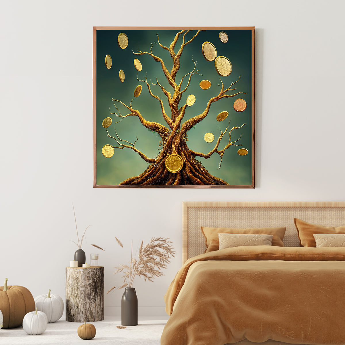 Money Tree Poster Print Modern Wall Art-Square Posters NOT FRAMED-CetArt-8″x8″ inches-CetArt