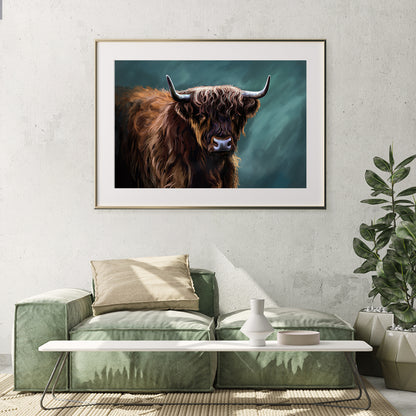 Highland Cow Modern Art Prints And Posters-Horizontal Posters NOT FRAMED-CetArt-10″x8″ inches-CetArt