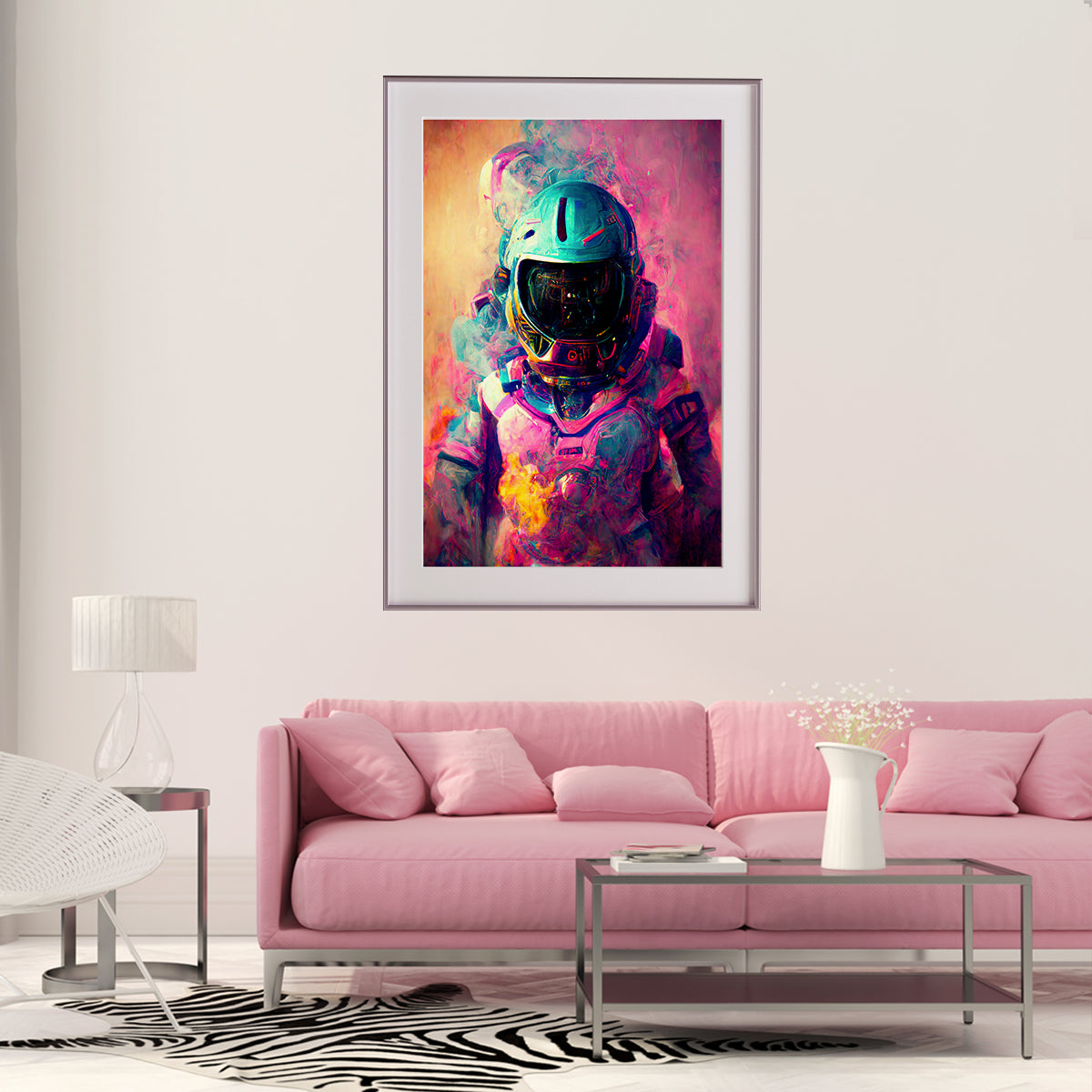 Neon Astronaut in Colorful Smoke Art Posters Prints Wall Decor-Vertical Posters NOT FRAMED-CetArt-8″x10″ inches-CetArt