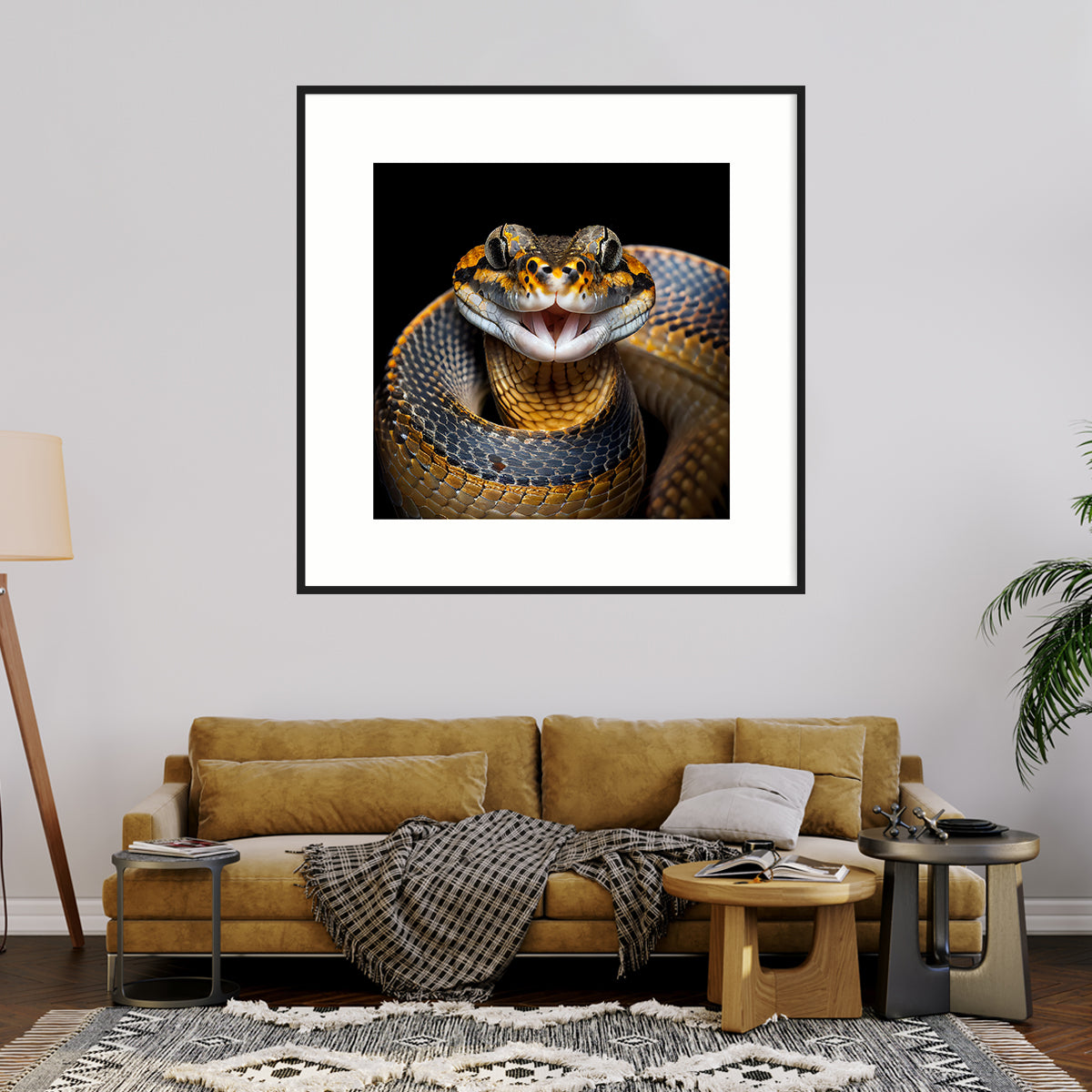 Portrait of Poisonous Snake Posters For Home Decor-Square Posters NOT FRAMED-CetArt-8″x8″ inches-CetArt