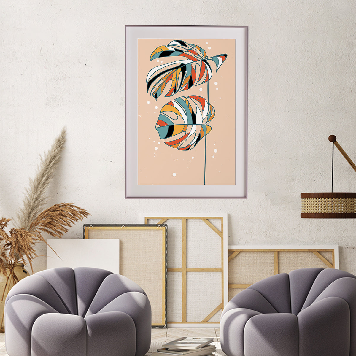 Colorful Abstract Minimalistic Monstera Posters Wall Art Prints-Vertical Posters NOT FRAMED-CetArt-8″x10″ inches-CetArt