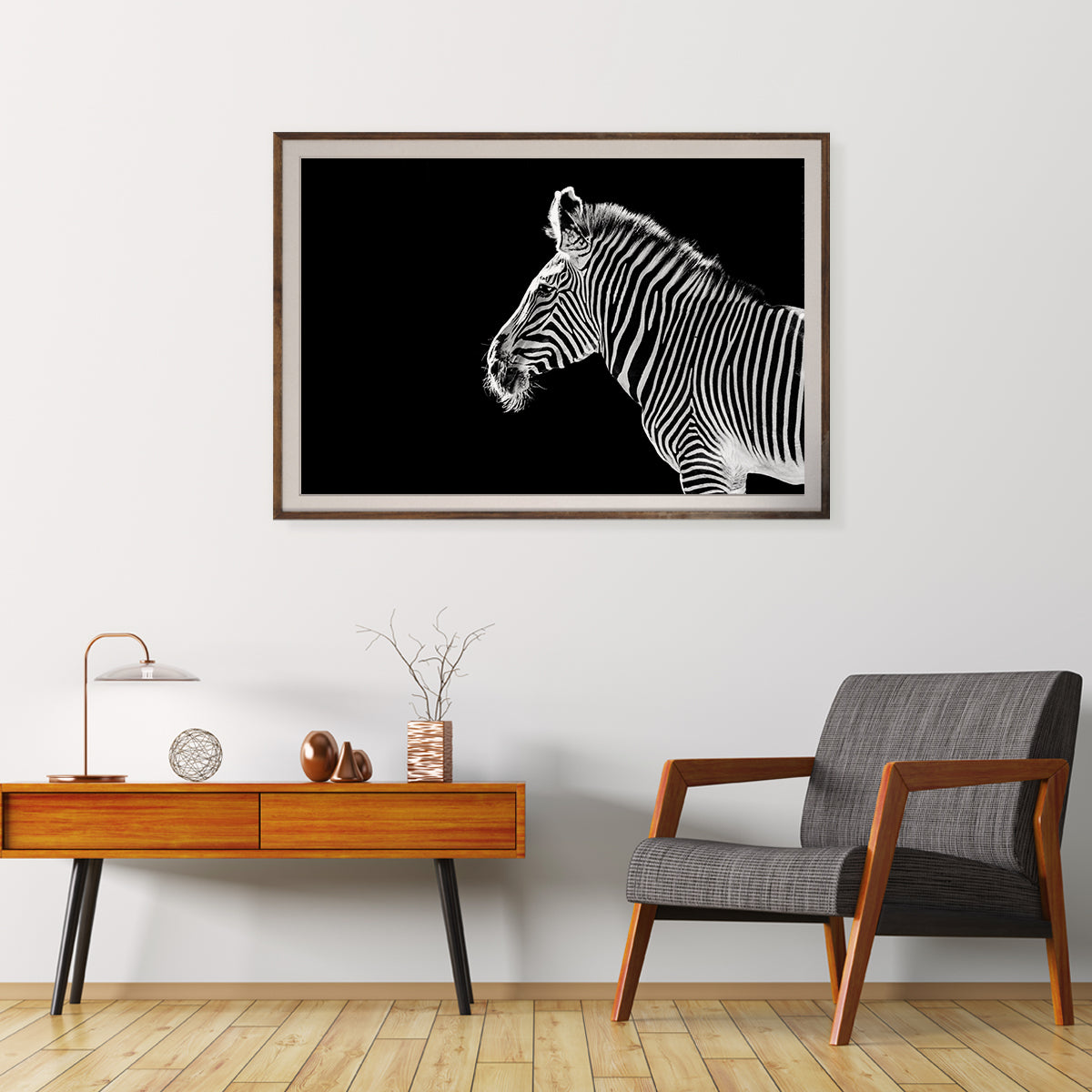 Zebra Black White Portrait Wild Animal Posters-Horizontal Posters NOT FRAMED-CetArt-10″x8″ inches-CetArt