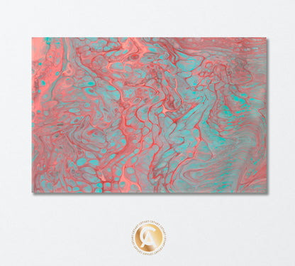 Abstract Pink and Blue Marble Canvas Print-Canvas Print-CetArt-1 Panel-24x16 inches-CetArt