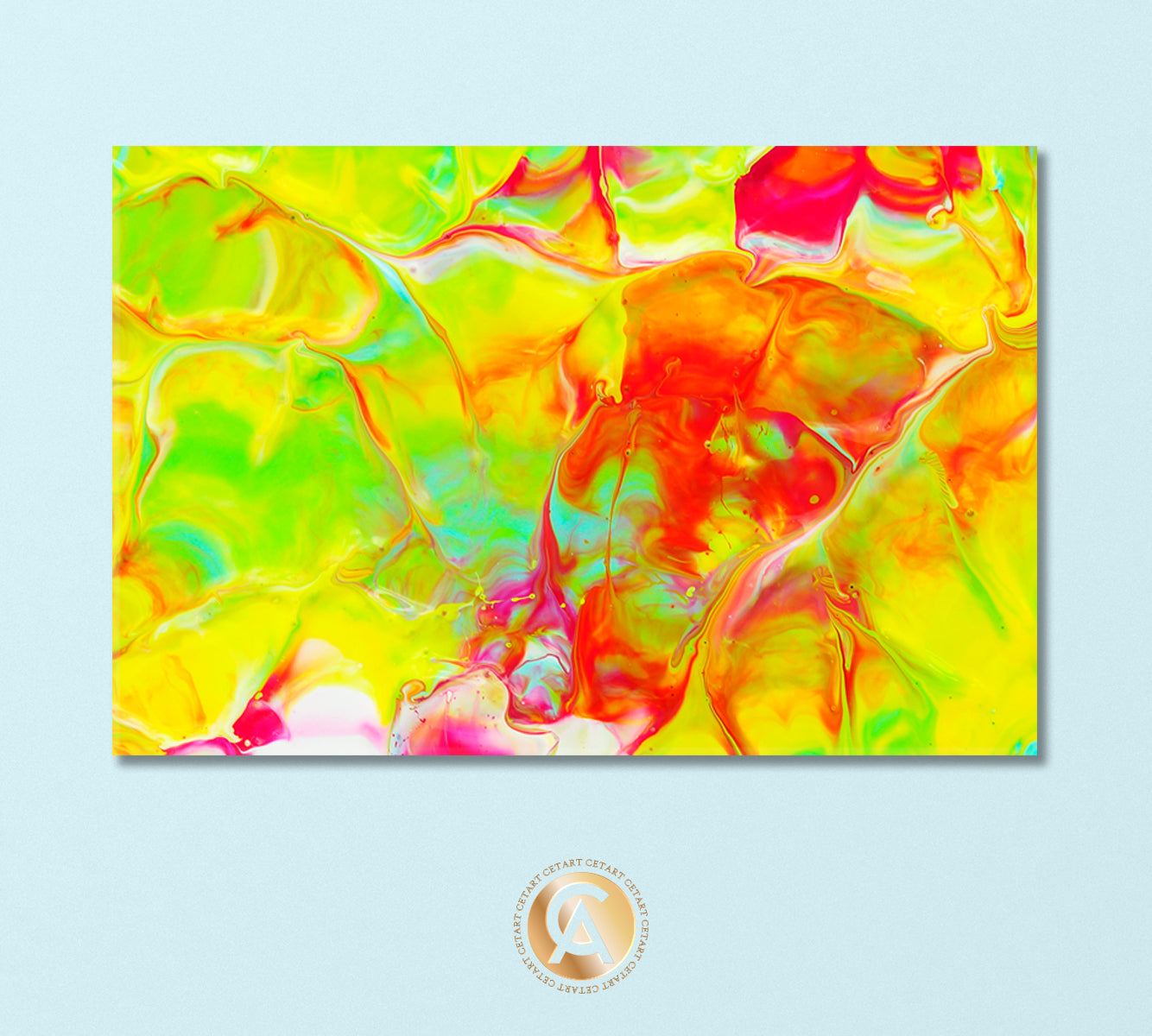 Abstract Yellow and Pink Colors Mix Canvas Print-Canvas Print-CetArt-1 Panel-24x16 inches-CetArt