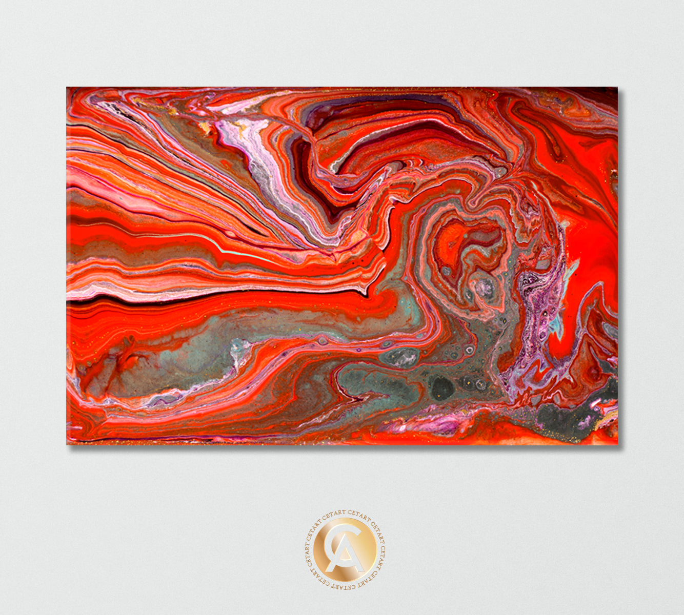 Combination of Red and Gray Agate Canvas Print-Canvas Print-CetArt-1 Panel-24x16 inches-CetArt