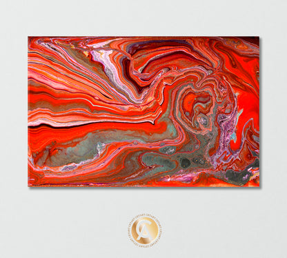 Combination of Red and Gray Agate Canvas Print-Canvas Print-CetArt-1 Panel-24x16 inches-CetArt