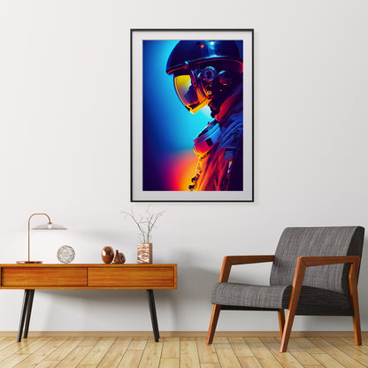 Portrait of Astronaut in Neon Light Modern Art Print Poster-Vertical Posters NOT FRAMED-CetArt-8″x10″ inches-CetArt