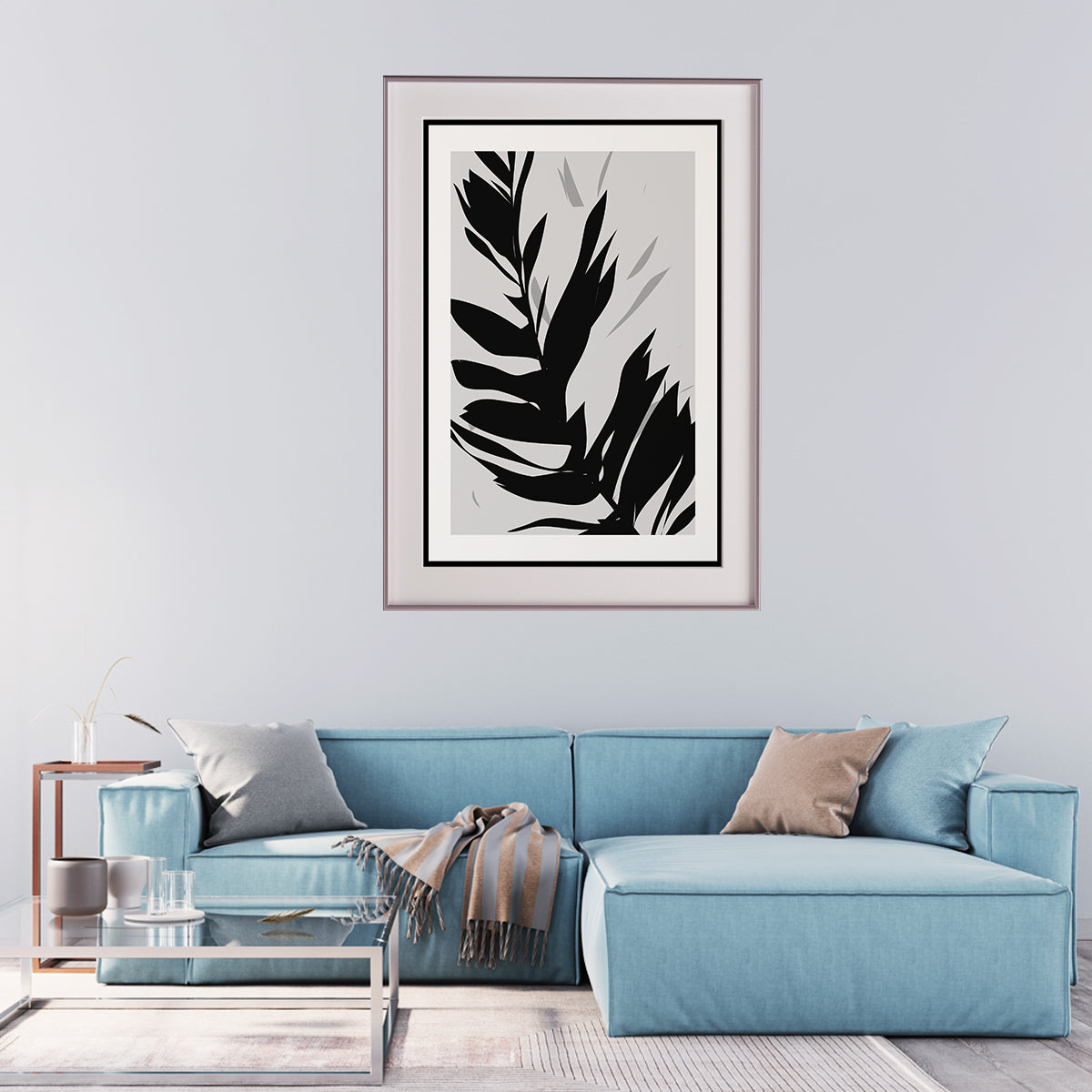 Minimalist Palm Leaves Black and White Posters-Vertical Posters NOT FRAMED-CetArt-8″x10″ inches-CetArt