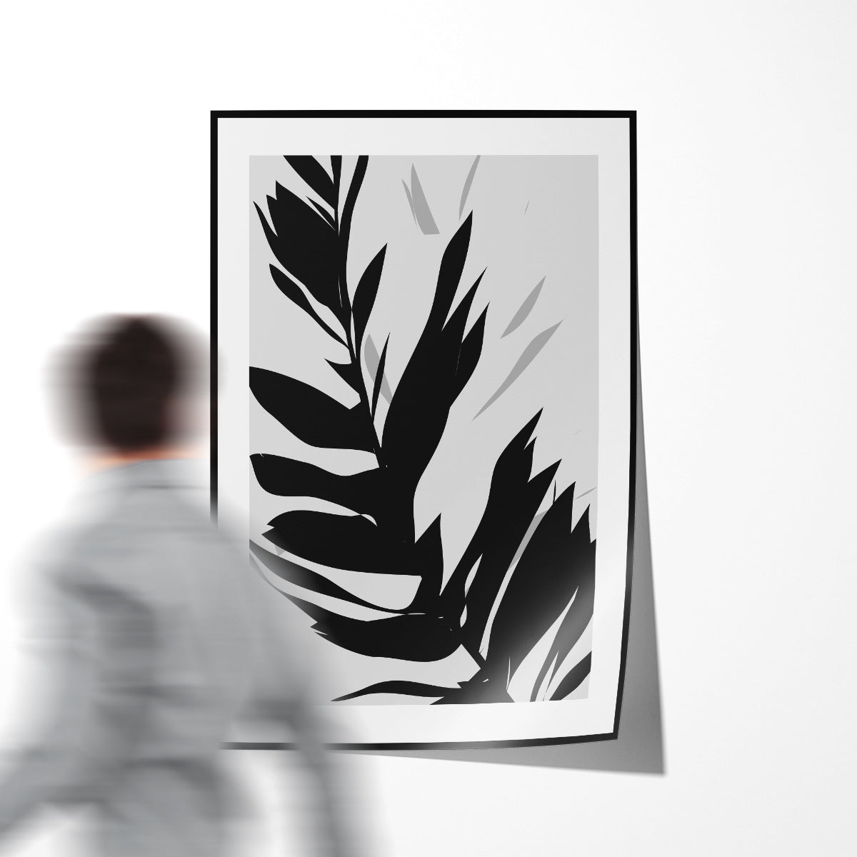 Minimalist Palm Leaves Black and White Posters-Vertical Posters NOT FRAMED-CetArt-8″x10″ inches-CetArt