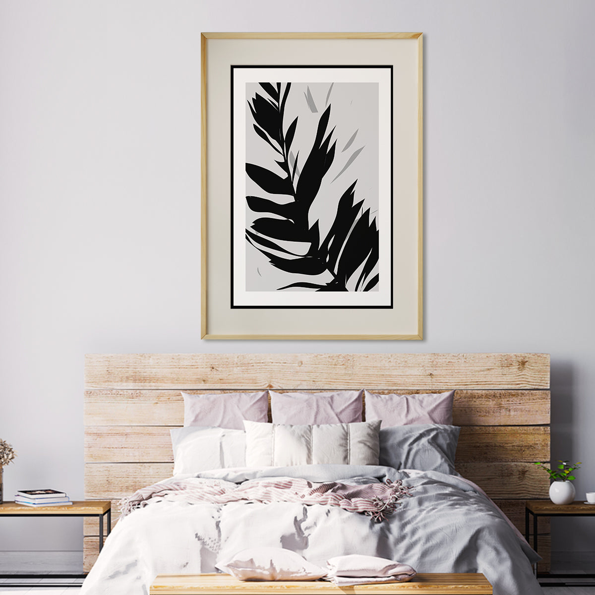 Minimalist Palm Leaves Black and White Posters-Vertical Posters NOT FRAMED-CetArt-8″x10″ inches-CetArt