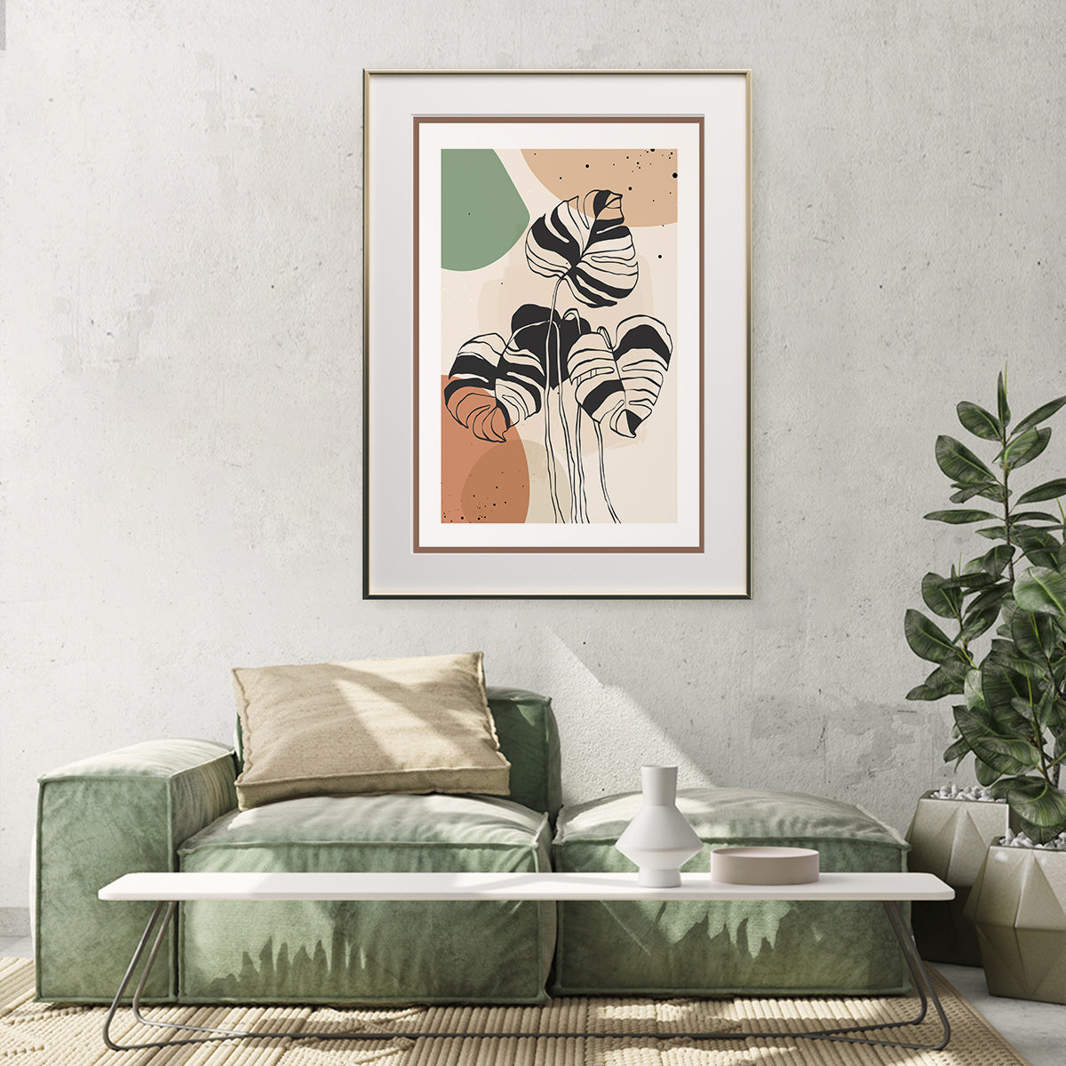 Modern Abstract Leaves Line Art Retro & Vintage Poster-Vertical Posters NOT FRAMED-CetArt-8″x10″ inches-CetArt